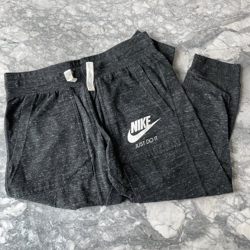 Nike Activewear Drawstring Waist Jogger Pants Gray XS
